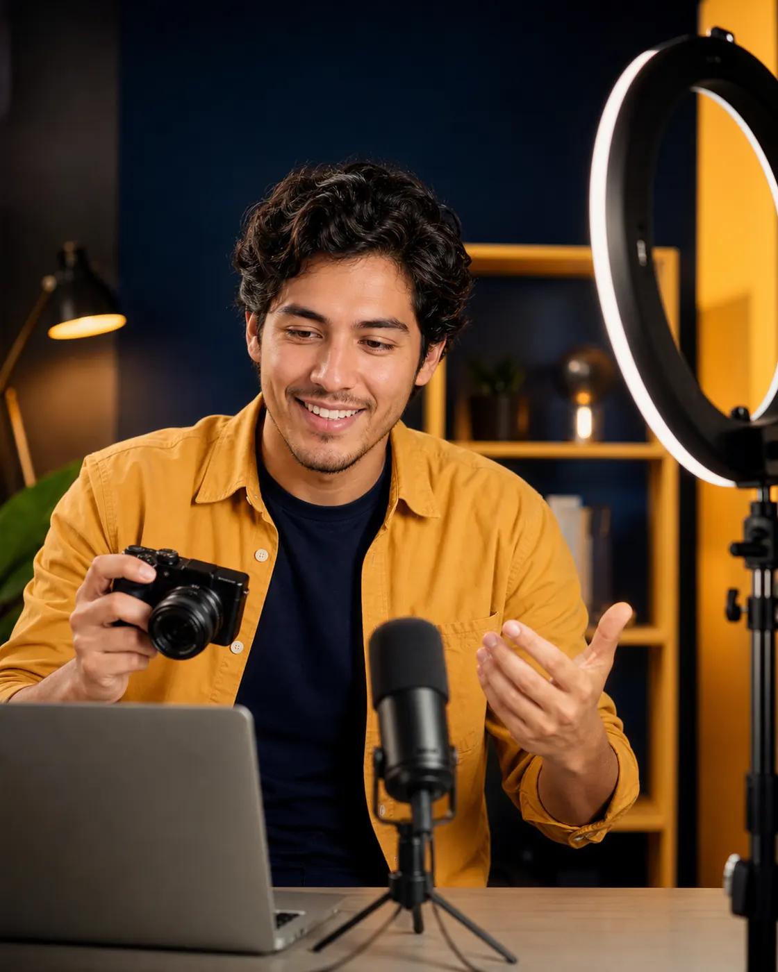 Estudiante de Periodismo y Comunicación Digital creando contenido